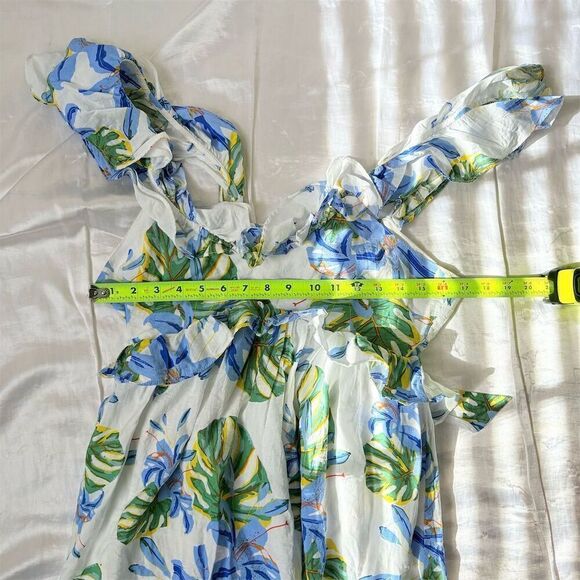 Sugarlips Women's Floral Ruffle Back Tie Midi Dress Size M - Picture 4 of 8